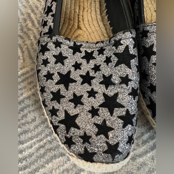 Saint Laurent espadrilles with silver glitter and black stars, 38.5 US 8.5 - Picture 8 of 14